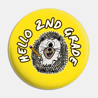 Hello 2nd Grade Hedgehog Back To School 2022 Pin