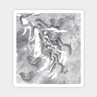 Butterflies in a gray abstract landscape Magnet