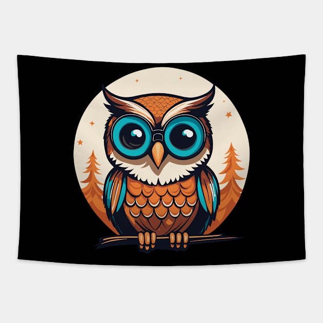 Owl Christmas Drawing Tapestry by FluffigerSchuh