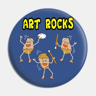 Three Art Rocks Pin