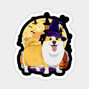 Pembroke Welsh Corgi Witch Halloween Magnet