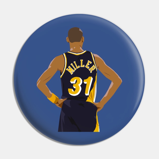 Reggie Miller Back-To Pin by rattraptees