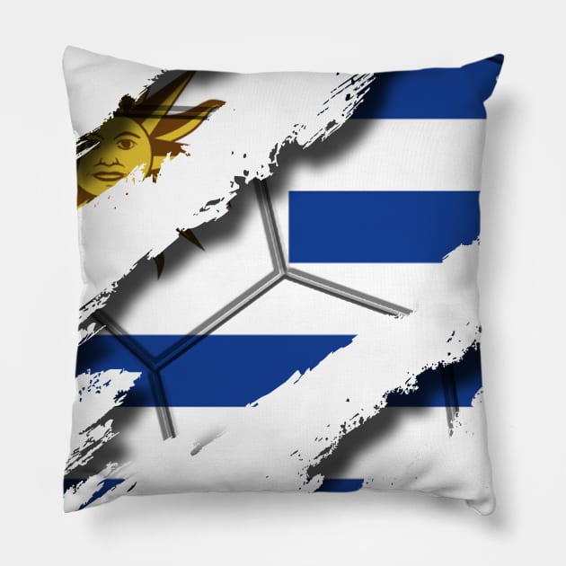 Uruguay Football Pillow by blackcheetah