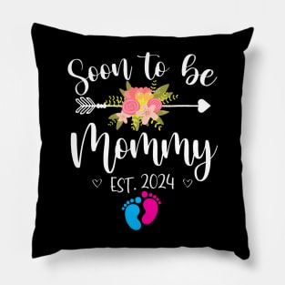 Soon To Be Mommy Est 2024 Pregnancy Announcement New Mom Pillow