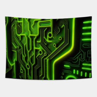 Si-Fi pattern, with pattern, photo, black, green Tapestry