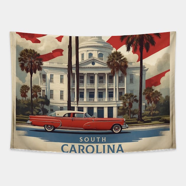 South Carolina United States of America Tourism Vintage Tapestry by TravelersGems