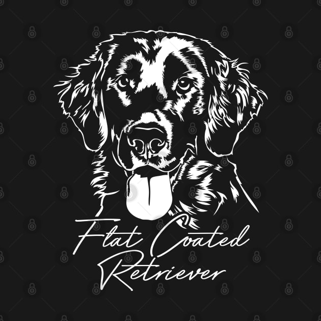 Flat Coated Retriever dog portrait by wilsigns