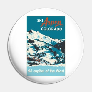 Ski Aspen Vintage Poster Pin