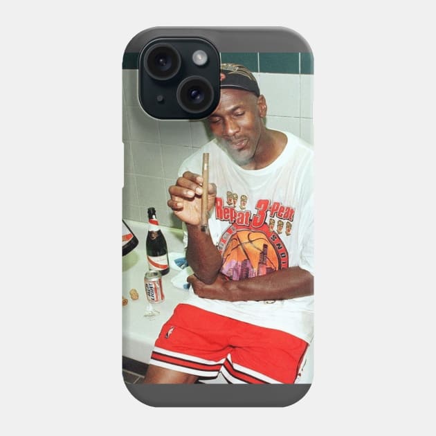 Vintage Michael Jordan Cigar 3peat Phone Case by portraiteam