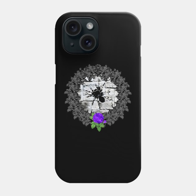 Spider Purple Rose Wreath Phone Case by Nuletto