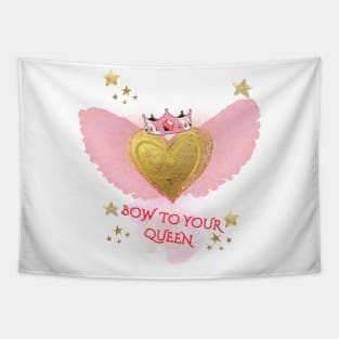 Bow to your queen in pink Tapestry