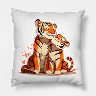 Valentine Cartoon Tiger Couple Pillow