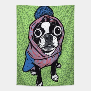 Boston Terrier Sweater Hoodie Tapestry