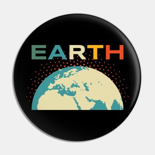 Planet Earth Retro Pin