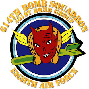 614th  BS - 401st BG - 8th AF w Txt Magnet