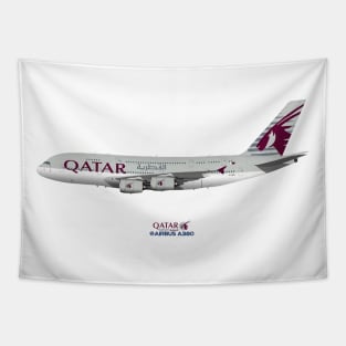 Illustration of Qatar Airways Airbus A380 Tapestry