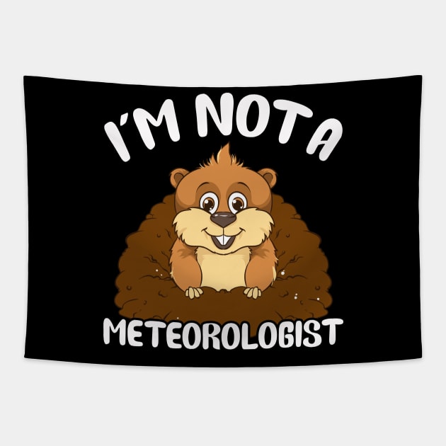 I'm Not A Meteorologist Funny Groundhog Pun Tapestry by theperfectpresents