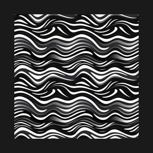 Monochrome Waves: Modern Abstract Ebb and Flow by star trek fanart and more