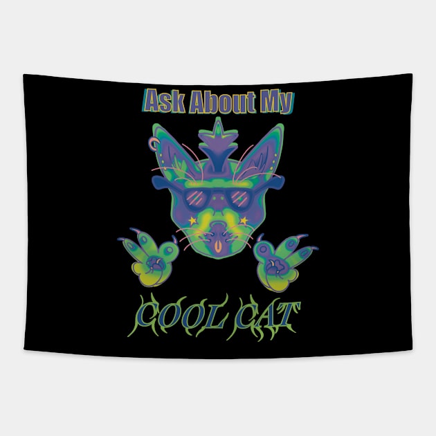 Mardi Gras Ask About My Cool Cat Tapestry by IgorAndMore