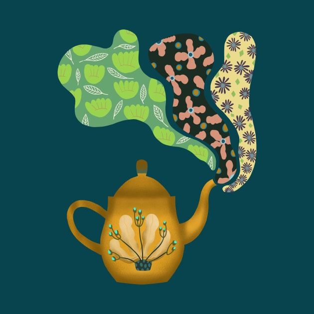 teapot with herbal tea by Pacesyte