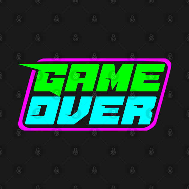 Game over vintage 80s eighties neon retro video game by SpaceWiz95