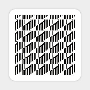 Bold Geometric Pattern in Black and White Magnet