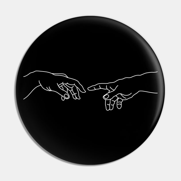 Creation of Adam Line Art (White) Pin by inotyler