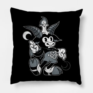 Do Walt Thou Wilt - Cartoon Baphomet - Vintage Distressed - Occult (Dark) Pillow