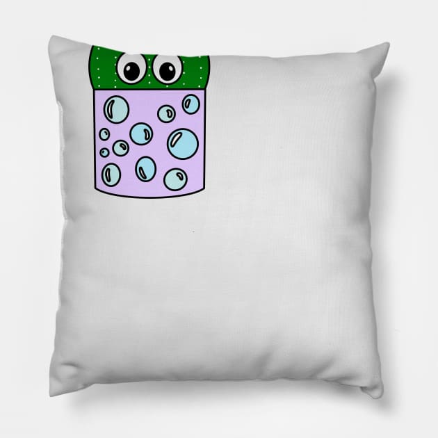 Cute Cactus Design #269: Cactus In Painted Bubble Pot Pillow by DreamCactus