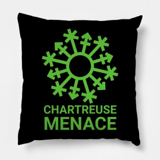 "Chartreuse Menace" Gender Snowflake - Green Pillow