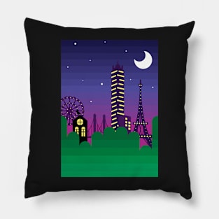 Midnight Cityscape Pillow