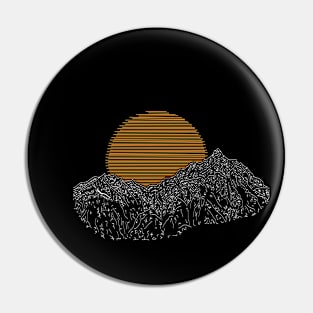 Mountains rising sun(white variant) Pin