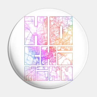 Ho Chi Minh, Vietnam City Map Typography - Colorful Pin