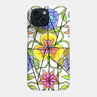 Stained Glass Vining Bouquet Phone Case