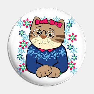 Christmas Sweater Cat Pin