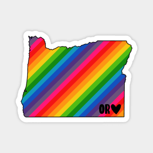 USA States: Oregon (rainbow) Magnet