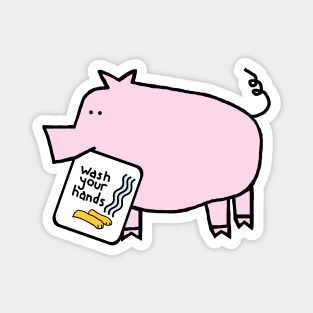 Pink Pig Says Wash Your Hands Magnet