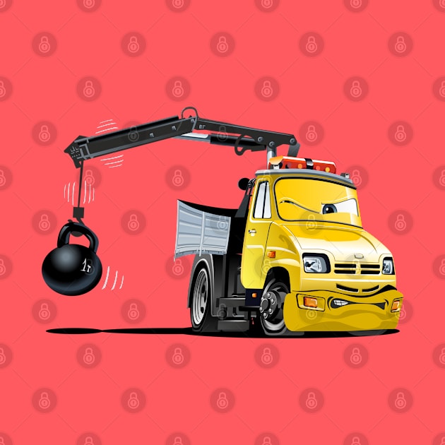 Cartoon Lkw Truck with Crane by Mechanik