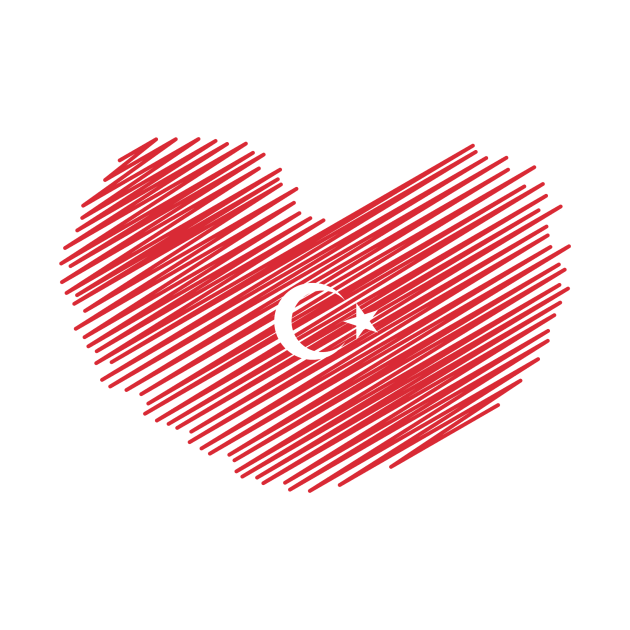 Turkey Heart Flag Design by Sanu Designs