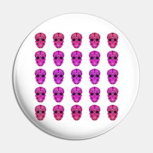 Repetition Pattern Pink Sugar Skulls Pin