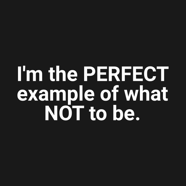 I'm The Perfect Example Of What Not To Be by Textology