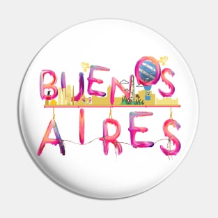 buenos aires - Wstercolor lettering Pin