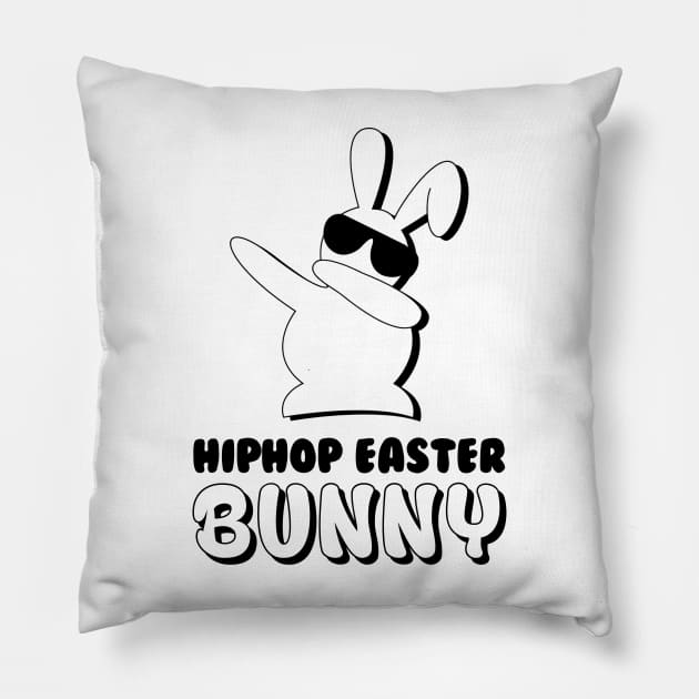 Dabbing hip hop bunny easter Pillow by williamarmin