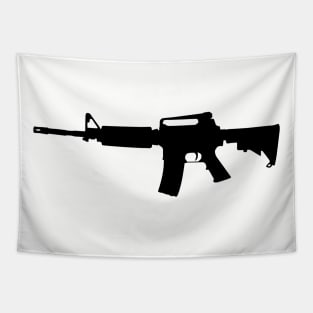 AR-15 Rifle Silhouette Tapestry