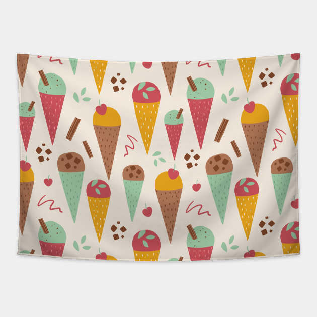 Ice Cream Cones Tapestry by Salty Siren Studios