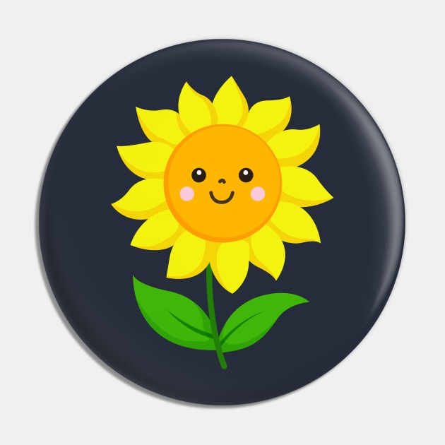 Happy Sunflower Pin by samshirts