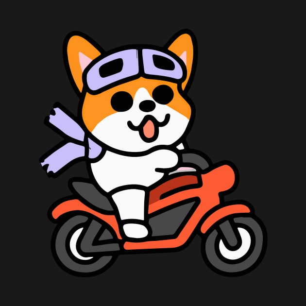 Biker Corgi Dog Lover Welsh by BetterManufaktur