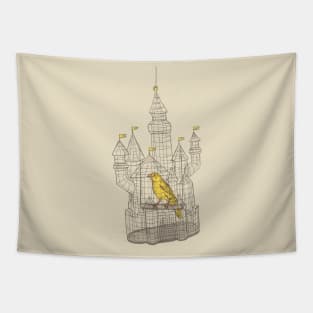 A Castle, But Still A Cage Tapestry