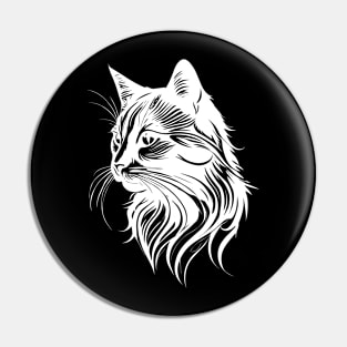 Hairy Cute Cat Pin