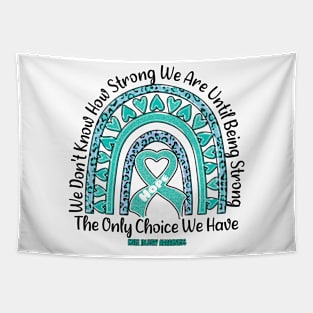 Knee Injury Awareness - rainbow leopard ribbon strong Tapestry